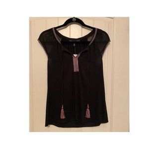 Black shirt with lace design